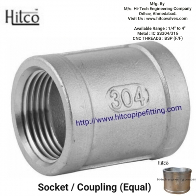 hitco -Socket / Coupling (F/F) IC-SS304/316 (1/4