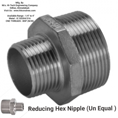 hitco - Reducing Hex Nipple  (M/M) IC-SS304/316 (1/4