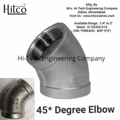 hitco - 45* Degree Elbow (F/F) IC-SS304/316 (1/4